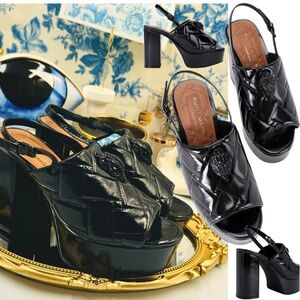 🆕 KURT GEIGER LONDON 🧿 NWOT Kensington Platform Slingback Sandal Mule - Sz 37